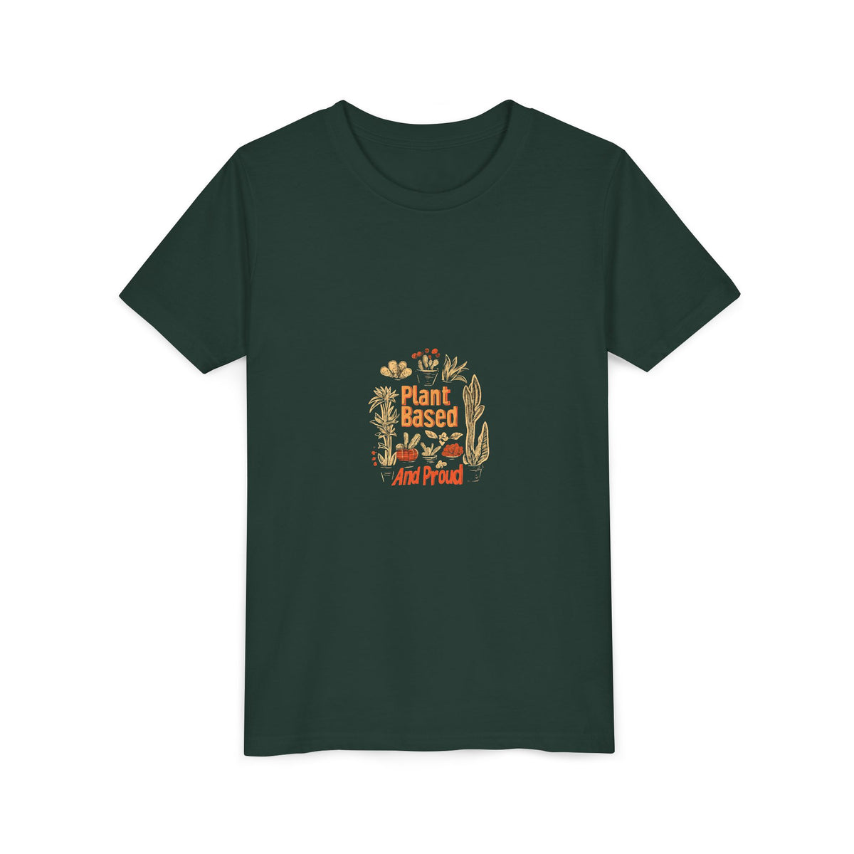 Plant Based And Proud 2 Kids Tee | Youth Plant Lover Shirt