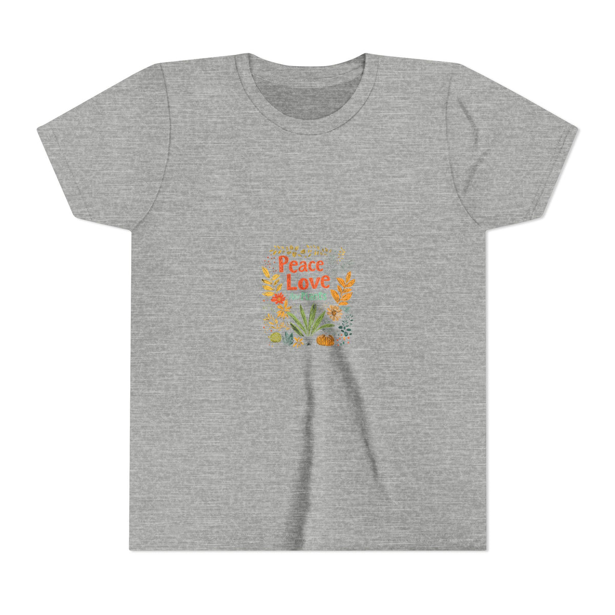 Peace Love And Plants Kids Tee | Youth Plant Lover Shirt