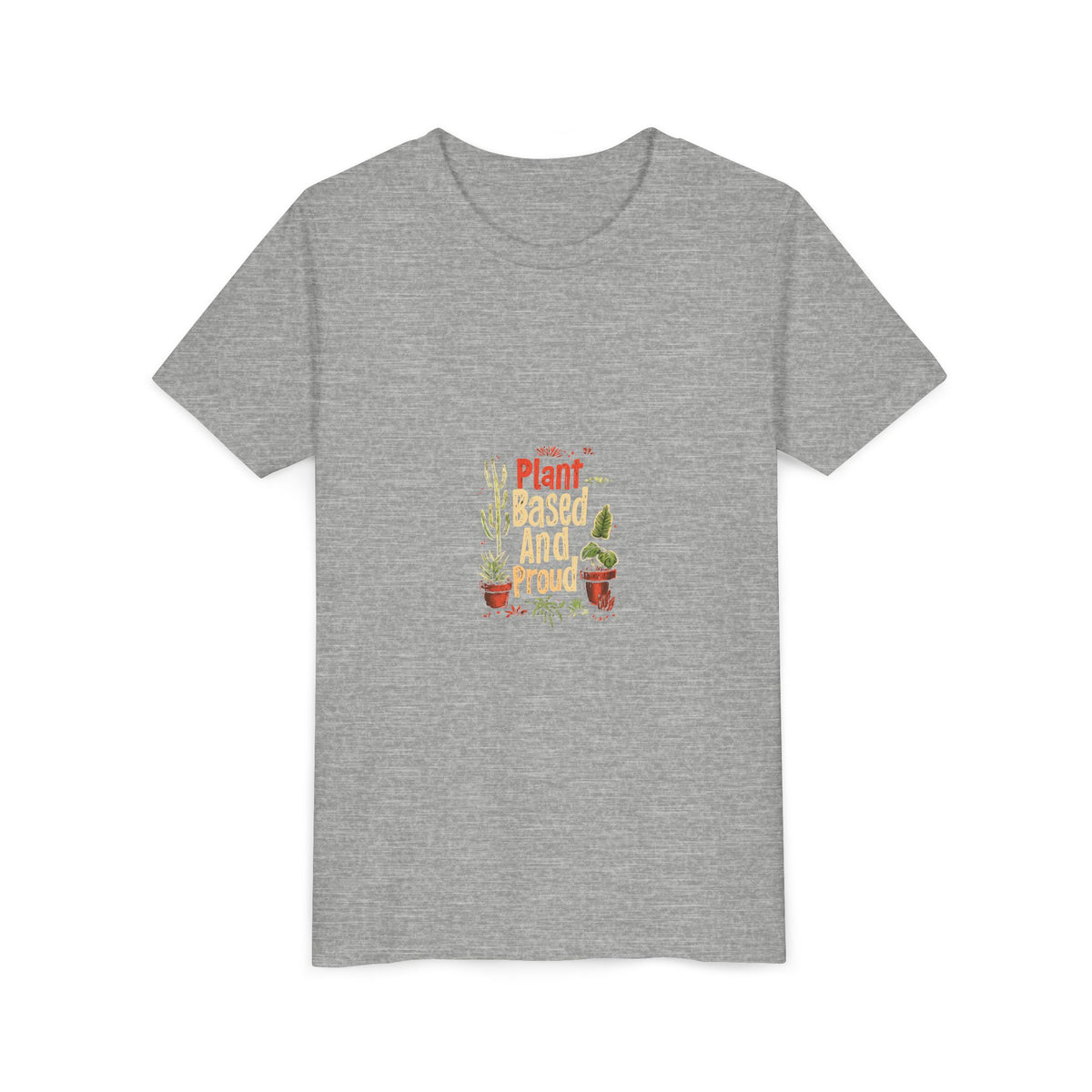 Plant Based And Proud 3 Kids Tee | Youth Plant Lover Shirt
