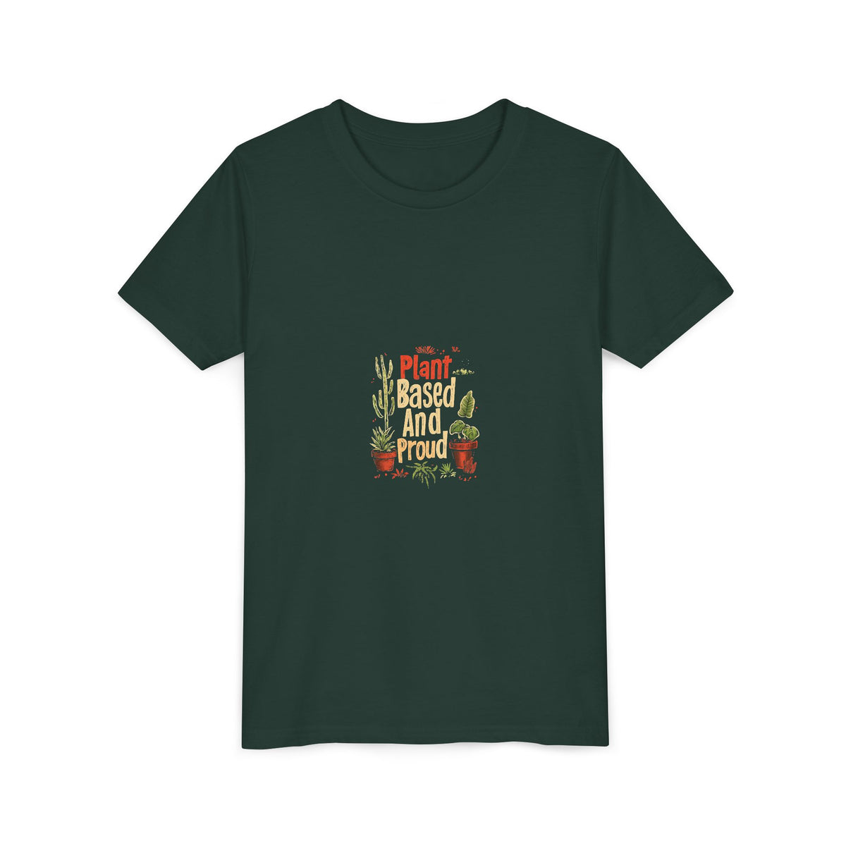 Plant Based And Proud 3 Kids Tee | Youth Plant Lover Shirt