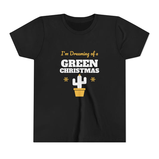 I'm Dreaming of a Green Christmas Kids Shirt, Youth Plant Lover Christmas Tee, Little Gardener Holiday Gift, Kids Xmas T-Shirt