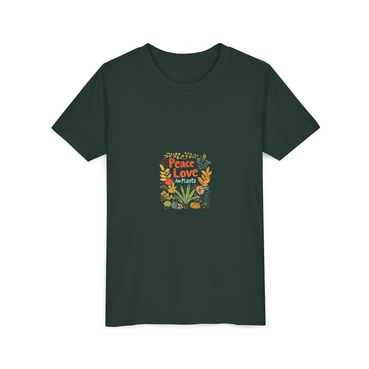 Peace Love And Plants Kids Tee | Youth Plant Lover Shirt