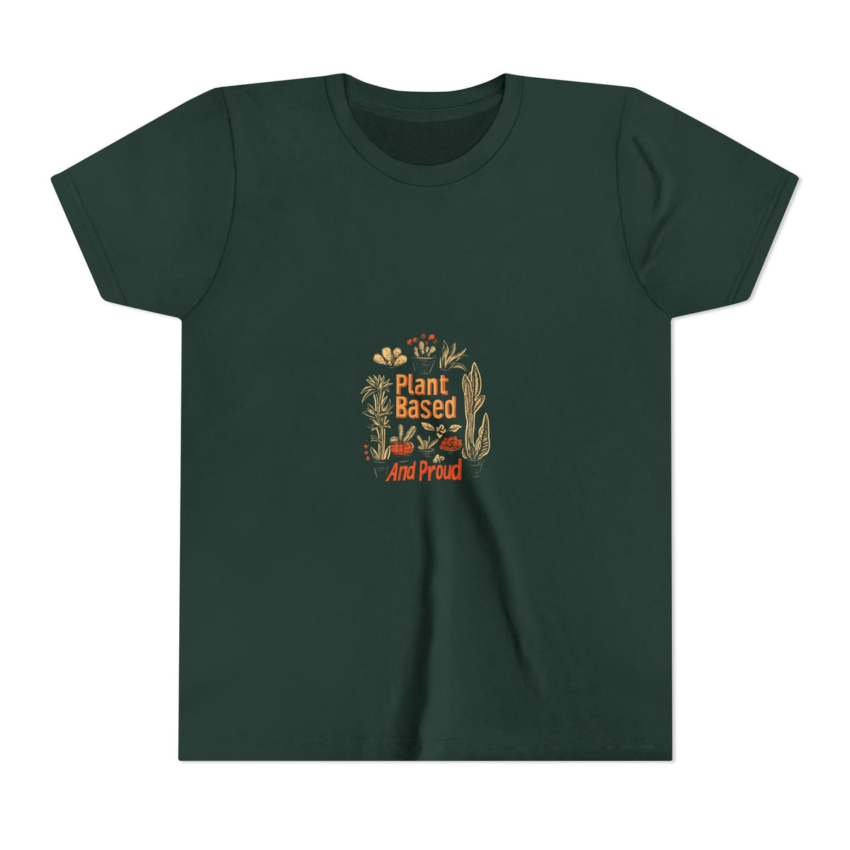 Plant Based And Proud 2 Kids Tee | Youth Plant Lover Shirt