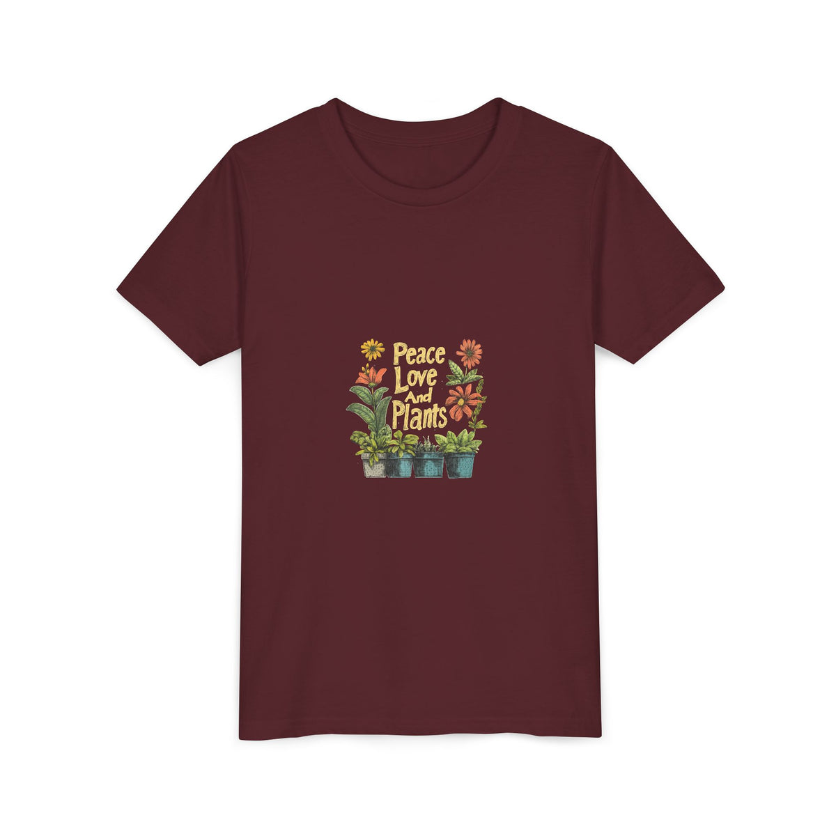 Peace Love And Plants 3 Kids Tee | Youth Plant Lover Shirt