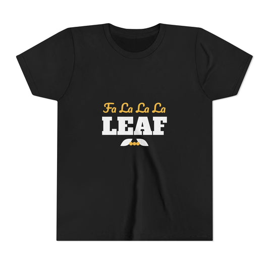 Fa La La La Leaf Kids Shirt, Youth Plant Lover Christmas Tee, Little Gardener Holiday Gift, Kids Xmas T-Shirt