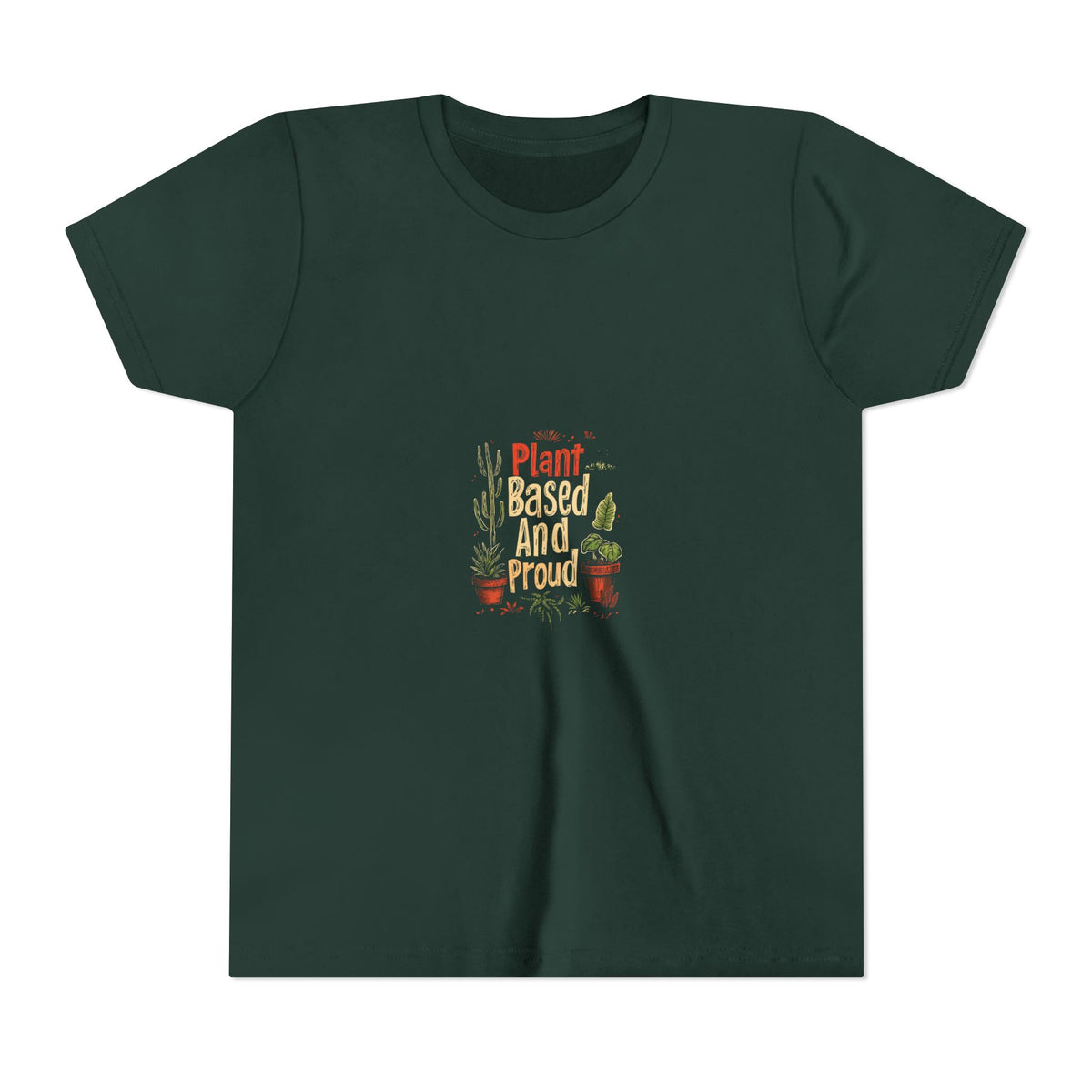 Plant Based And Proud 3 Kids Tee | Youth Plant Lover Shirt