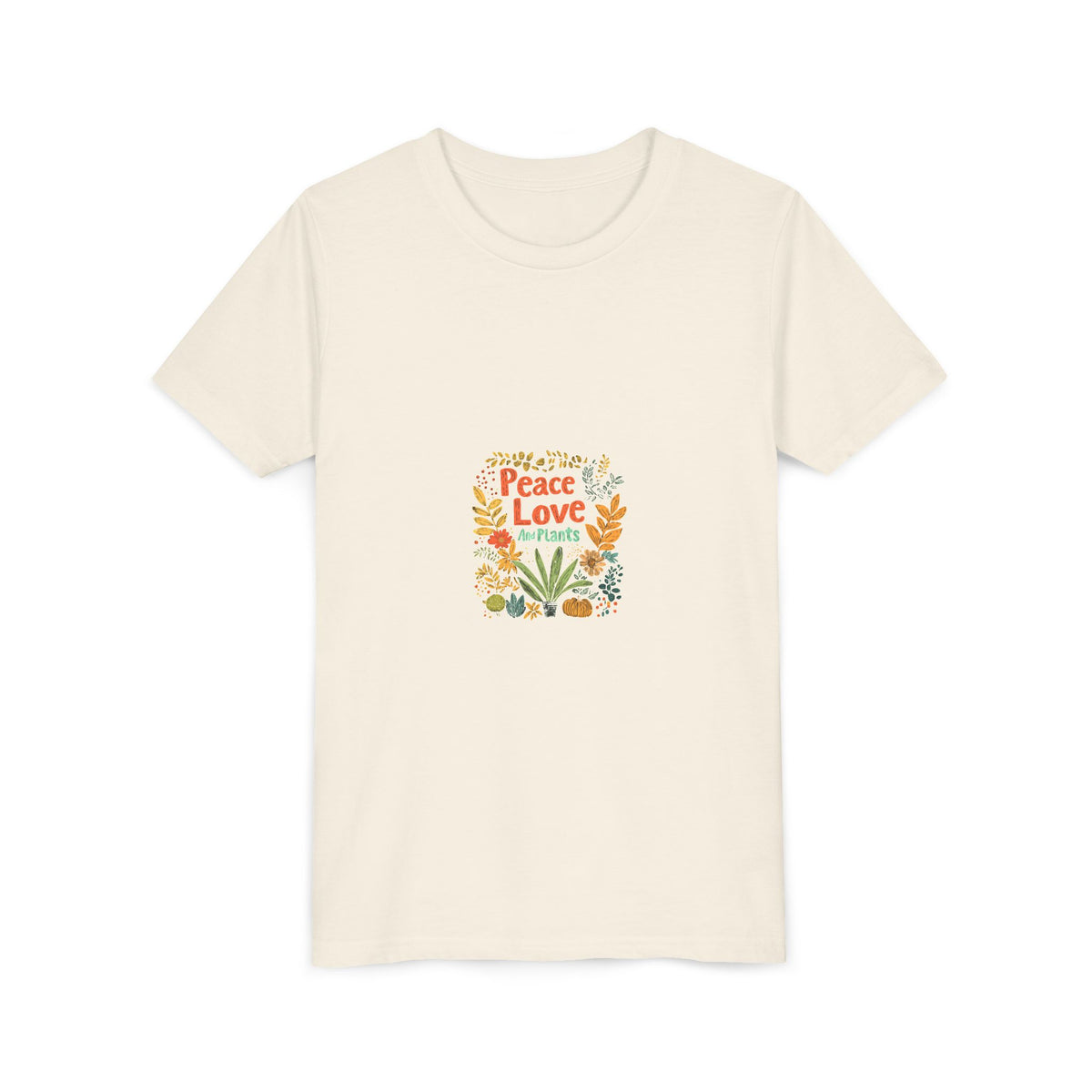 Peace Love And Plants Kids Tee | Youth Plant Lover Shirt